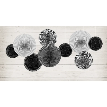 5 Dekorosetten -  Black&White - Mix