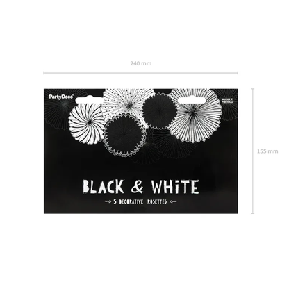 5 Dekorosetten -  Black&White - Mix