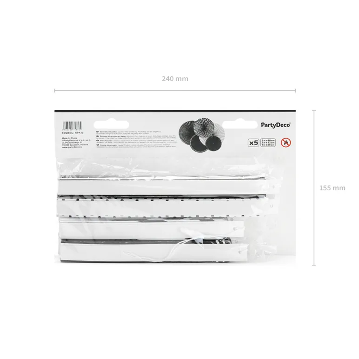 5 Dekorosetten -  Black&White - Mix