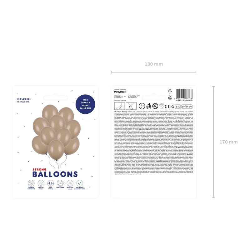 10 Luftballons - Ø 27cm - Pastell Cappuccino