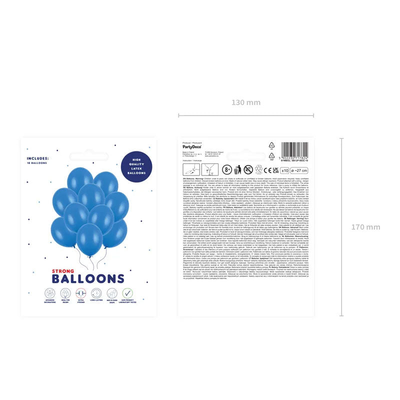 10 Luftballons - Ø 27cm - Pastell Blue