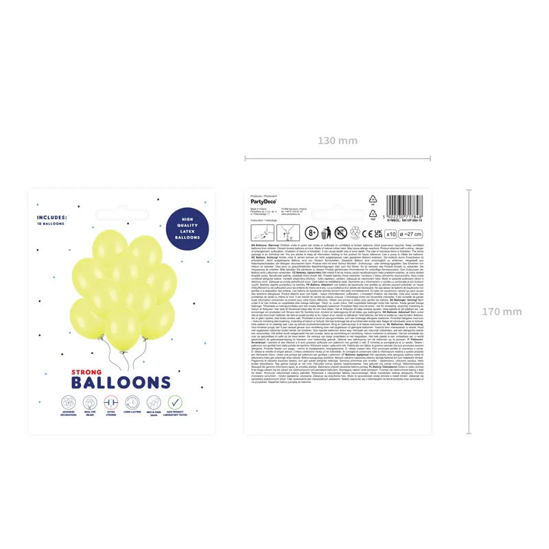 10 Luftballons - Ø 27cm - Pastell Lemon Zest
