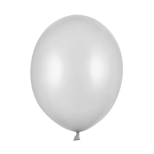100 Luftballons - Ø 30cm - Metallic - Silber