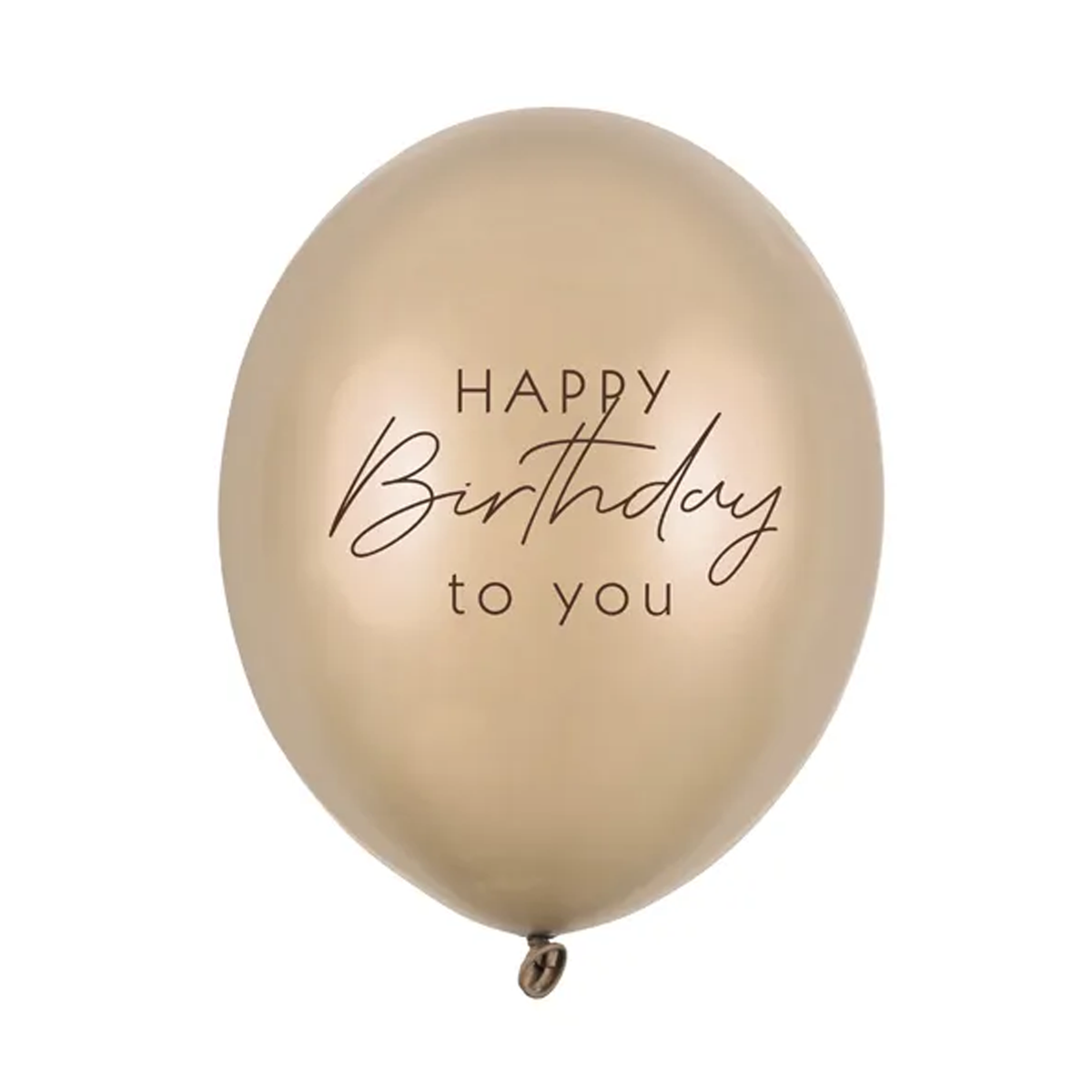 6 Motivballons - Ø 30 cm - Happy Birthday to you - Metallic Cold Gold