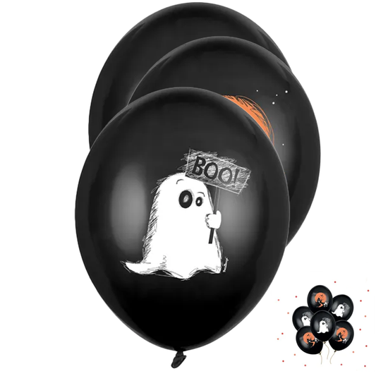 6 Luftballons - Ø 30cm - Geist - Pastel Black