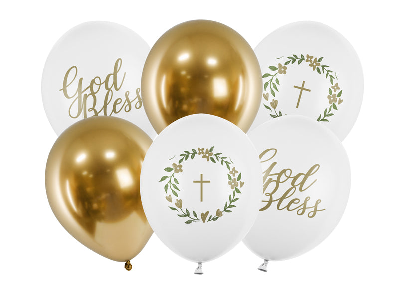 6 Motivballons - Ø 30cm - God Bless