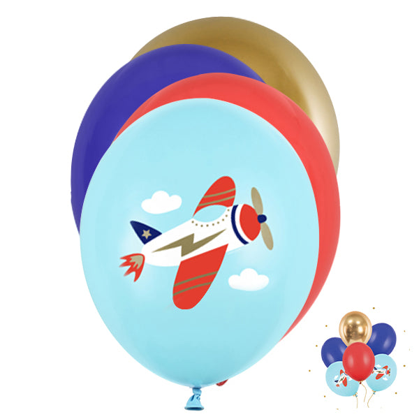 6 Motivballons - Ø 30cm - Plane
