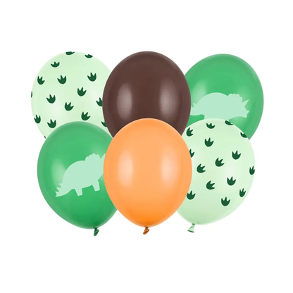 6 Motivballons - Ø 30cm - Dinosaurier