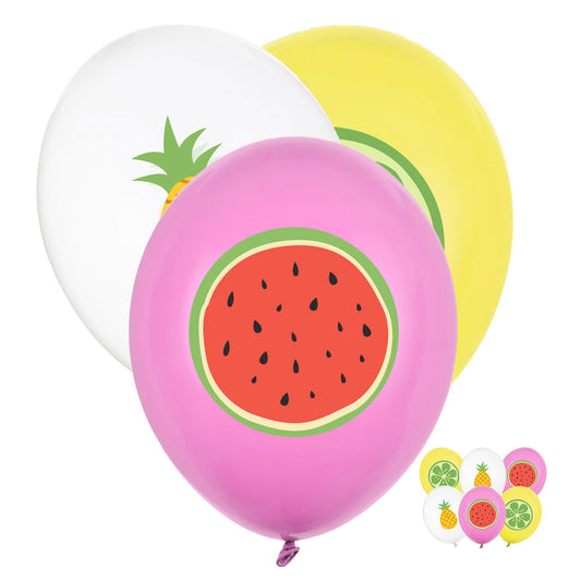 6 Motivballons - Früchte - 30cm