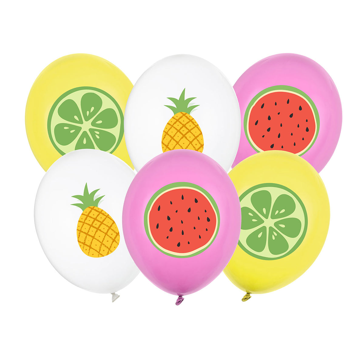 6 Motivballons - Früchte - 30cm