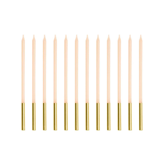 12 Kuchenkerzen XL - Beige Gold