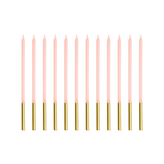 12 Kuchenkerzen XL - Pink Gold