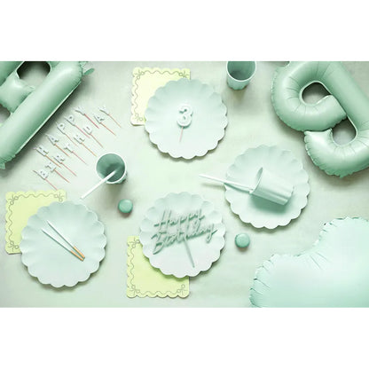 12 Kuchenkerzen XL - Light green Gold