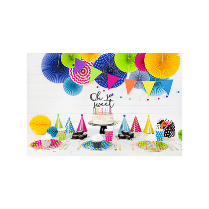 6 Kuchenkerzen mit Halterung - Bunt - Colored Flames