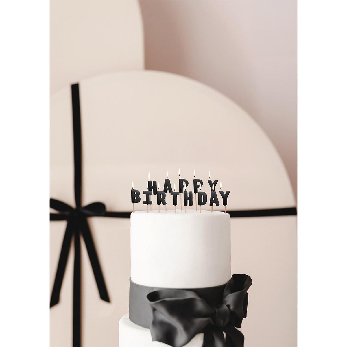 13 Kuchenkerzen - Happy Birthday - Schwarz