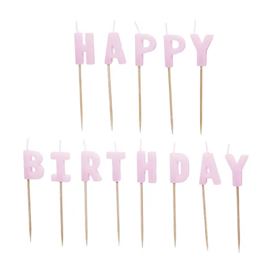 13 Kuchenkerzen - Happy Birthday - violet