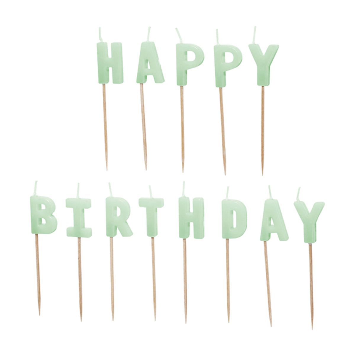 13 Kuchenkerzen - Happy Birthday - Mint