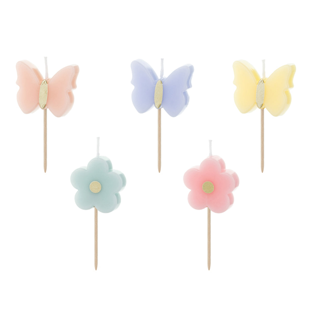 5 Kuchenkerzen - Butterflies