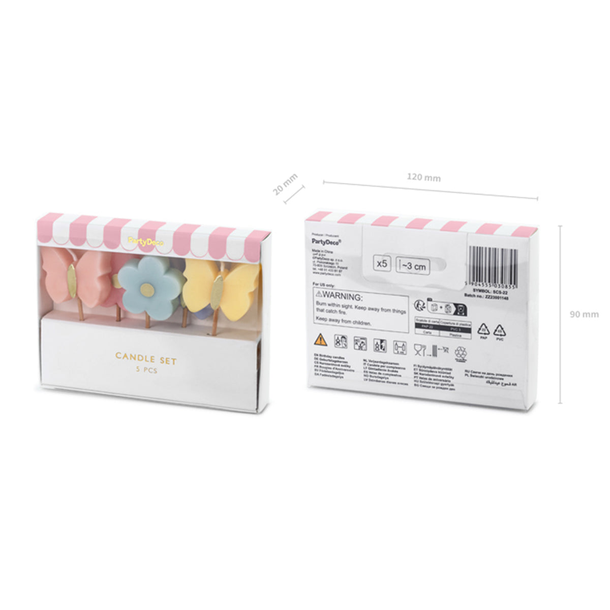 5 Kuchenkerzen - Butterflies