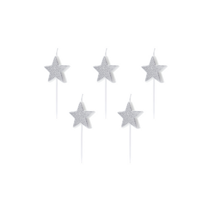 5 Kuchenkerzen - Stars