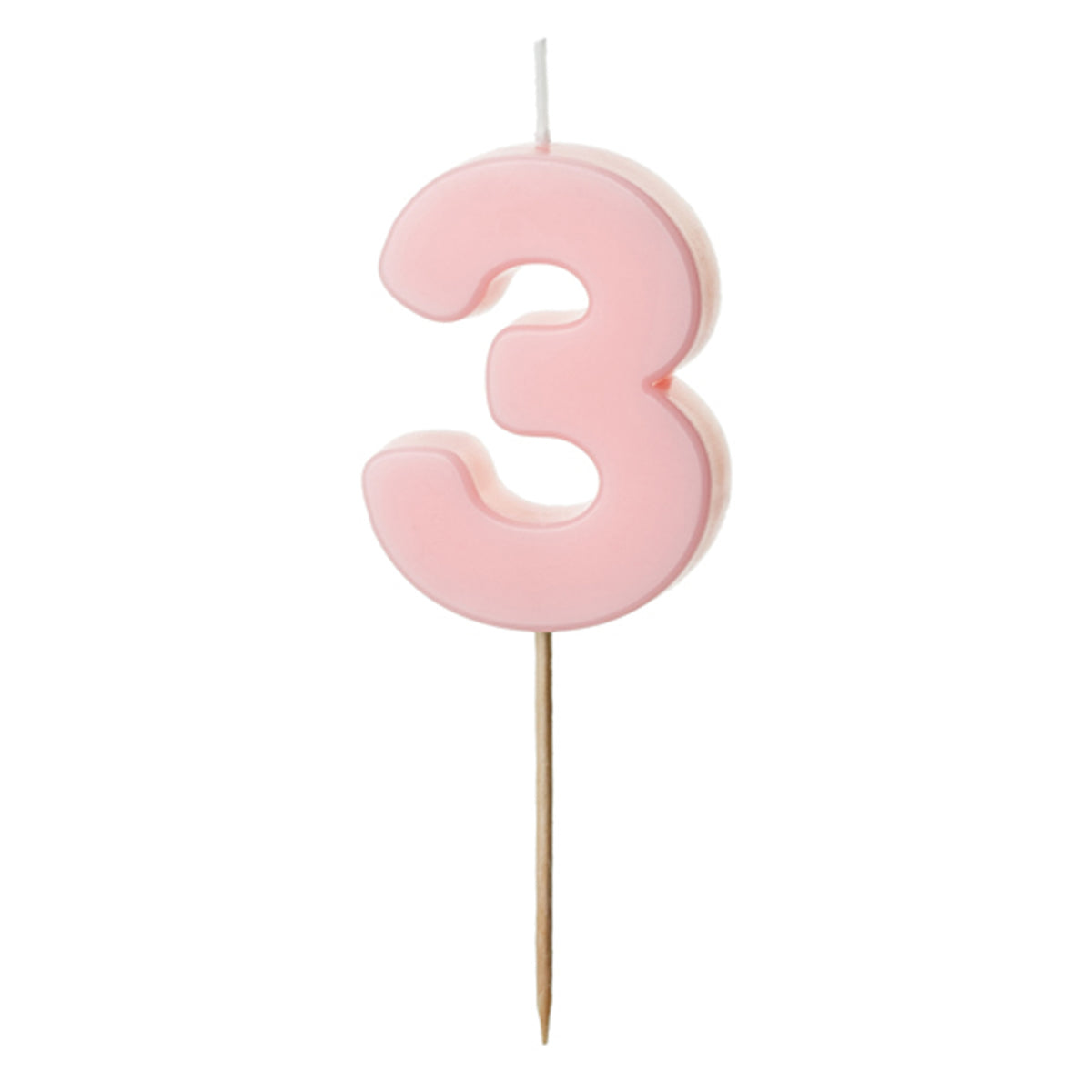 1 Kuchenkerze - Zahl 3 - Rosa