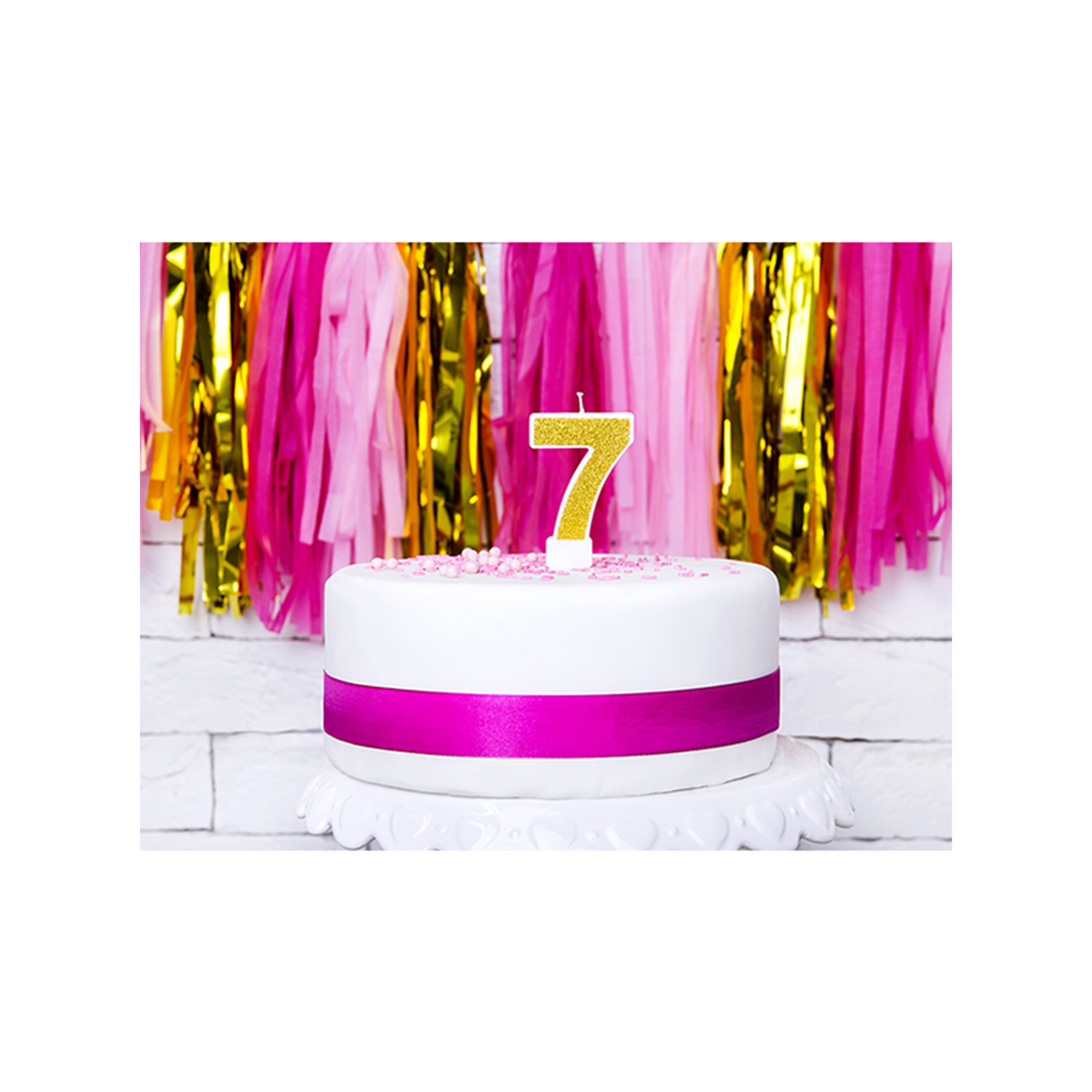 1 Kuchenkerze - Zahl 7 - Gold