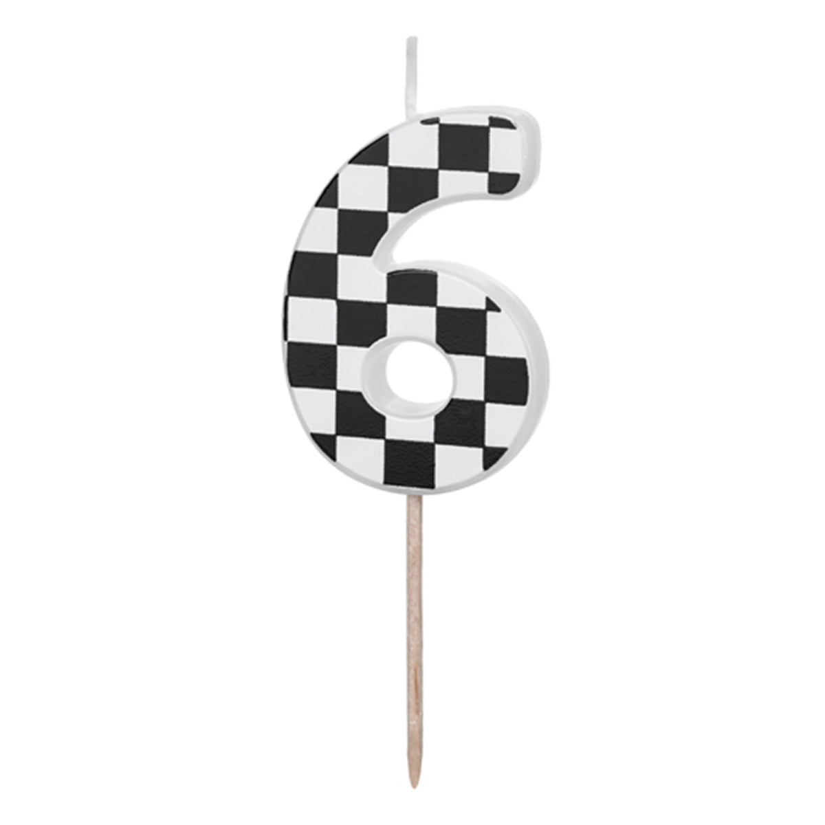 1 Kuchenkerze - Zahl 6 - Racing