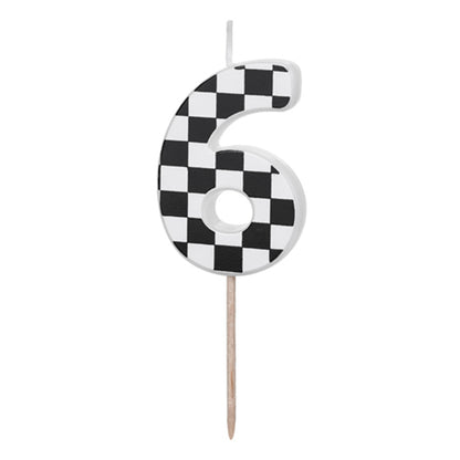 1 Kuchenkerze - Zahl 6 - Racing