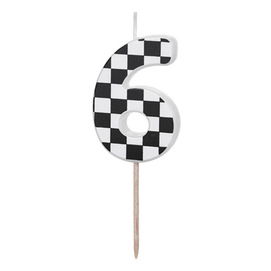 1 Kuchenkerze - Zahl 6 - Racing