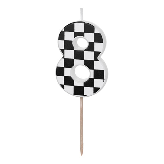 1 Kuchenkerze - Zahl 8 - Racing