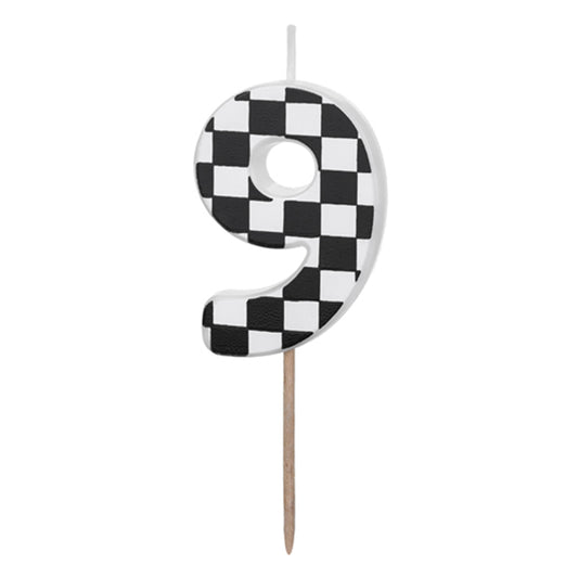 1 Kuchenkerze - Zahl 9 - Racing