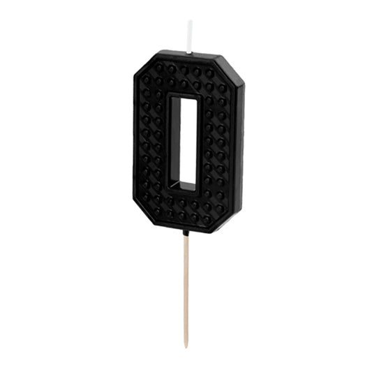 1 Kuchenkerze - Zahl 0 - black