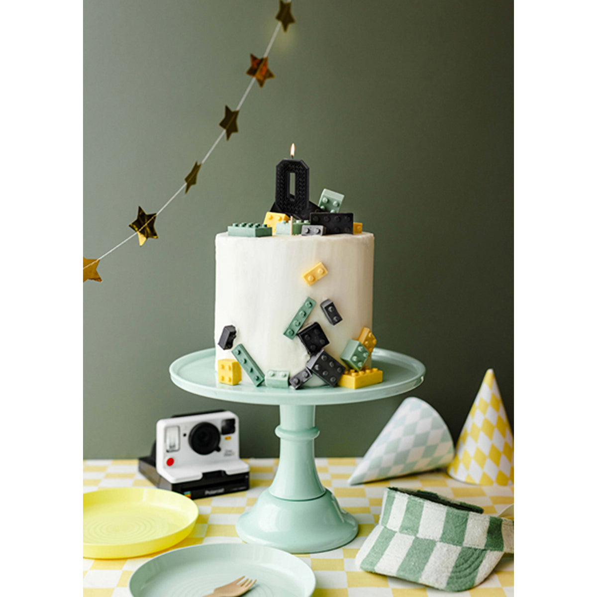 1 Kuchenkerze - Zahl 0 - black