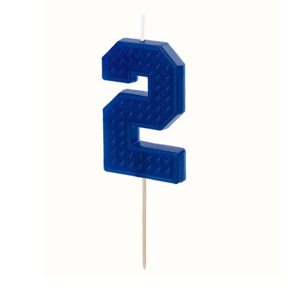1 Kuchenkerze - Zahl 2 - blue