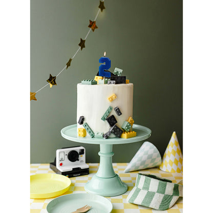 1 Kuchenkerze - Zahl 2 - blue