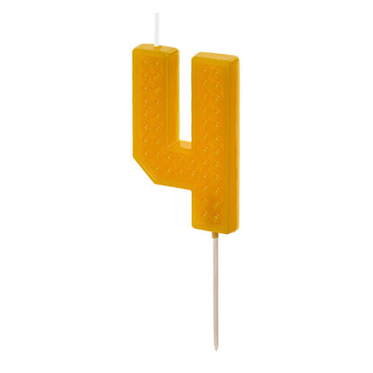 1 Kuchenkerze - Zahl 4 - yellow