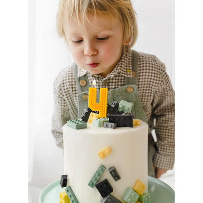1 Kuchenkerze - Zahl 4 - yellow