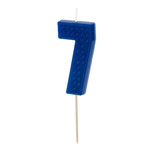 1 Kuchenkerze - Zahl 7 - blue