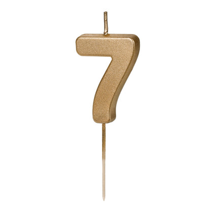 1 Kuchenkerze - Zahl 7 - Gold