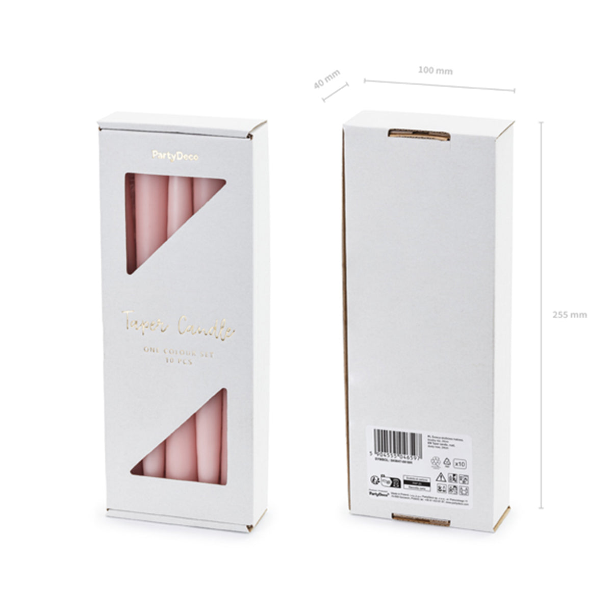 10 Kegelkerzen - dusty rose