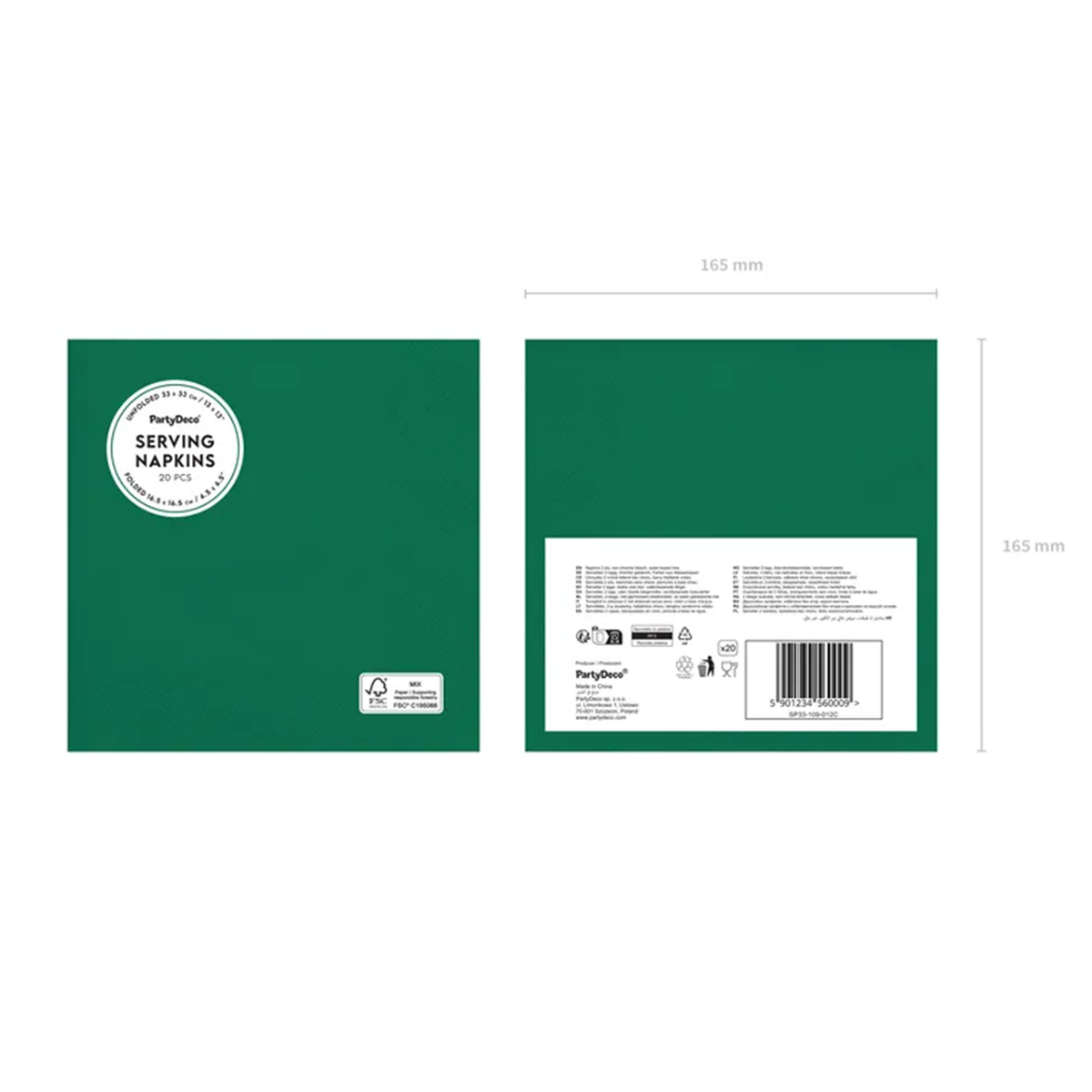 20 Servietten - Dunkelgrün