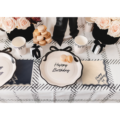 12 Servietten - Happy Birthday Schleife