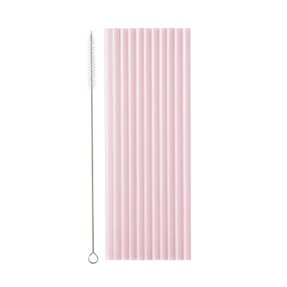 12 Plastikstrohhalme - Rosa