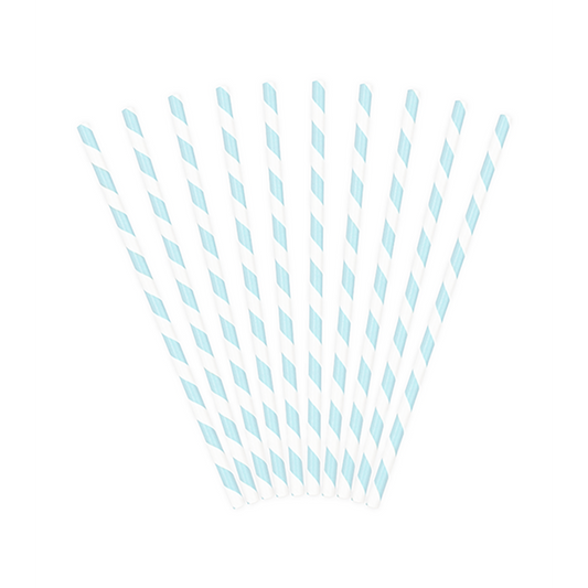 10 Papierstrohhalme - Mix - Hellblau