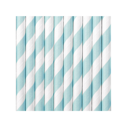 10 Papierstrohhalme - Mix - Hellblau