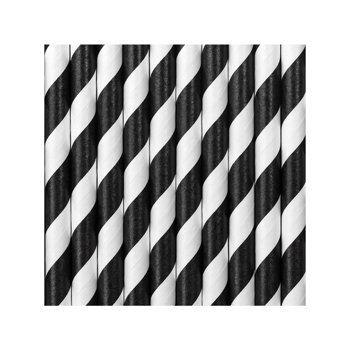 10 Papierstrohhalme - Mix - Schwarz