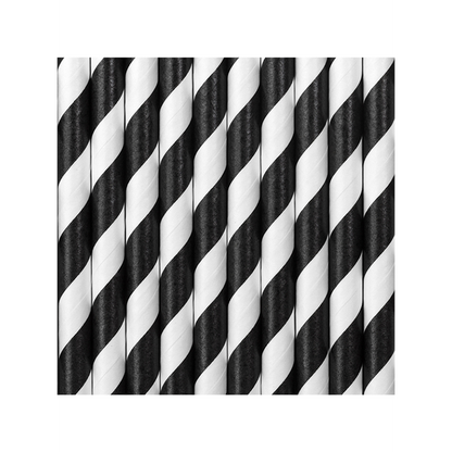 10 Papierstrohhalme - Mix - Schwarz