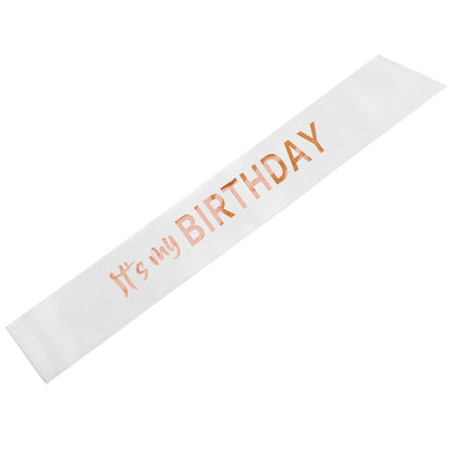 1 Schärpe - It's my birthday - Weiß
