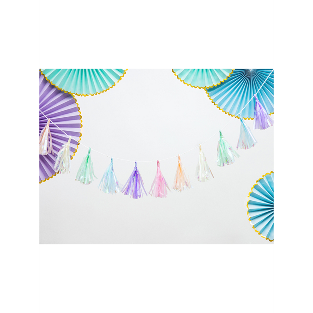 1 Tasselgirlande - 1,2m - Iridescent Mix