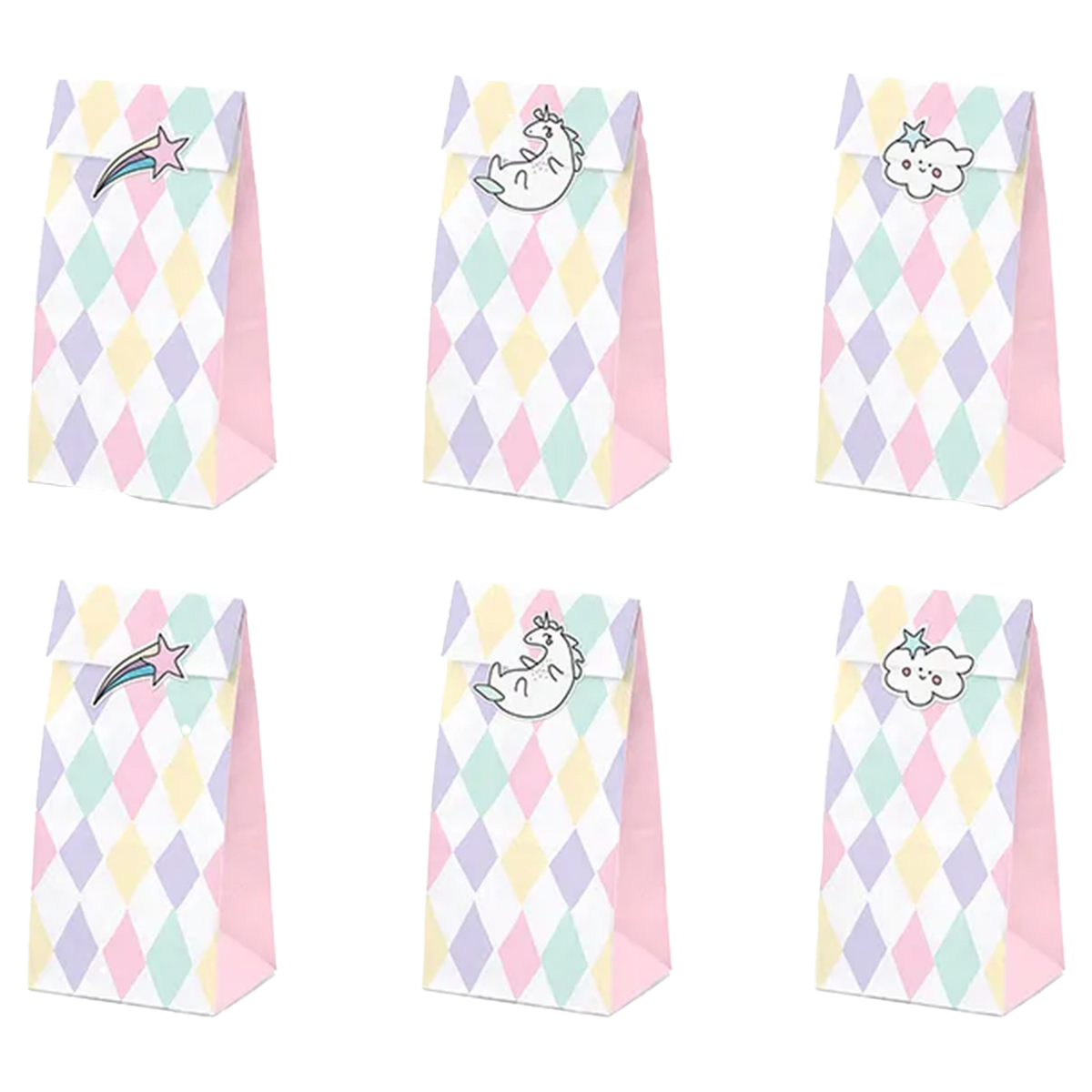 6 Treat Bags - Unicorn